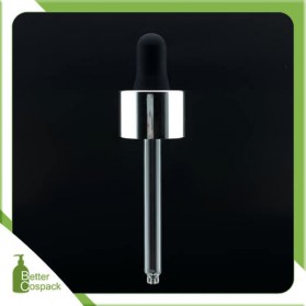 24mm Silver Aluminium Dropper With Glass Pipette