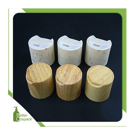 24mm 28mm cosmetic Wood Grain Plastic Pump disc cap