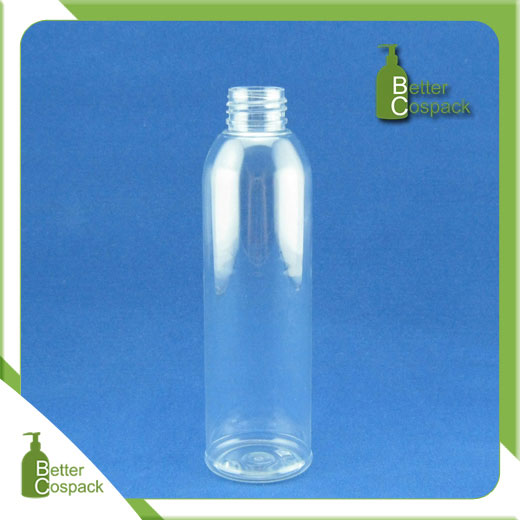 180ml clear PET cosmetic plastic bottle