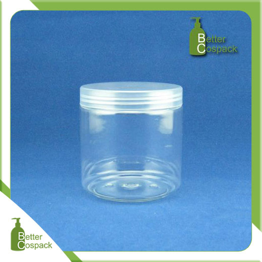 300ml China PET cosmetic jar clear